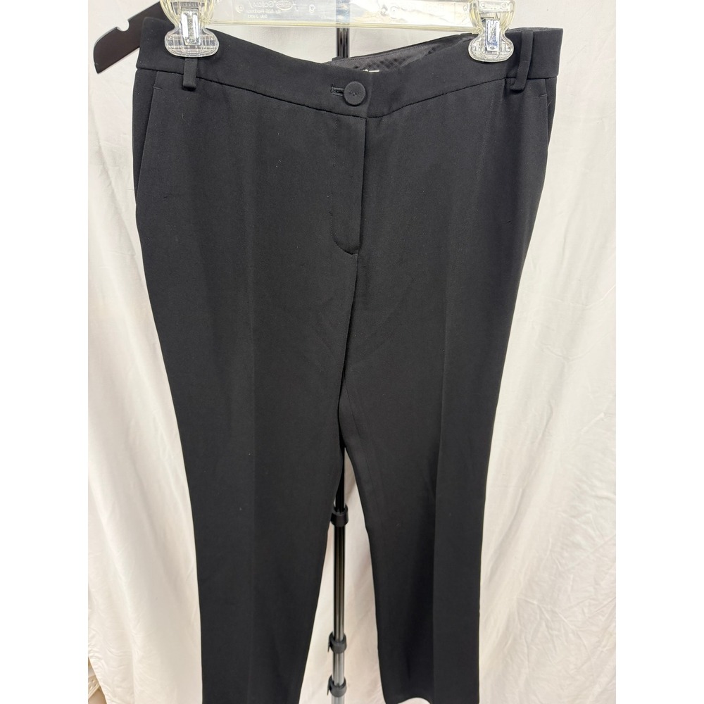Tory Burch Women's Sz 4 Black Pleated Minimalist Business Career Twill Trousers - Picture 2 of 6